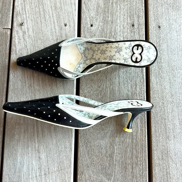 Escada low heel pointed toe backless mules - Picture 5 of 6